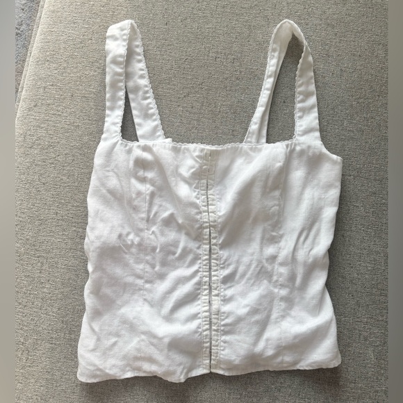 Reformation White Linen Corset Tank Top - Picture 5 of 8